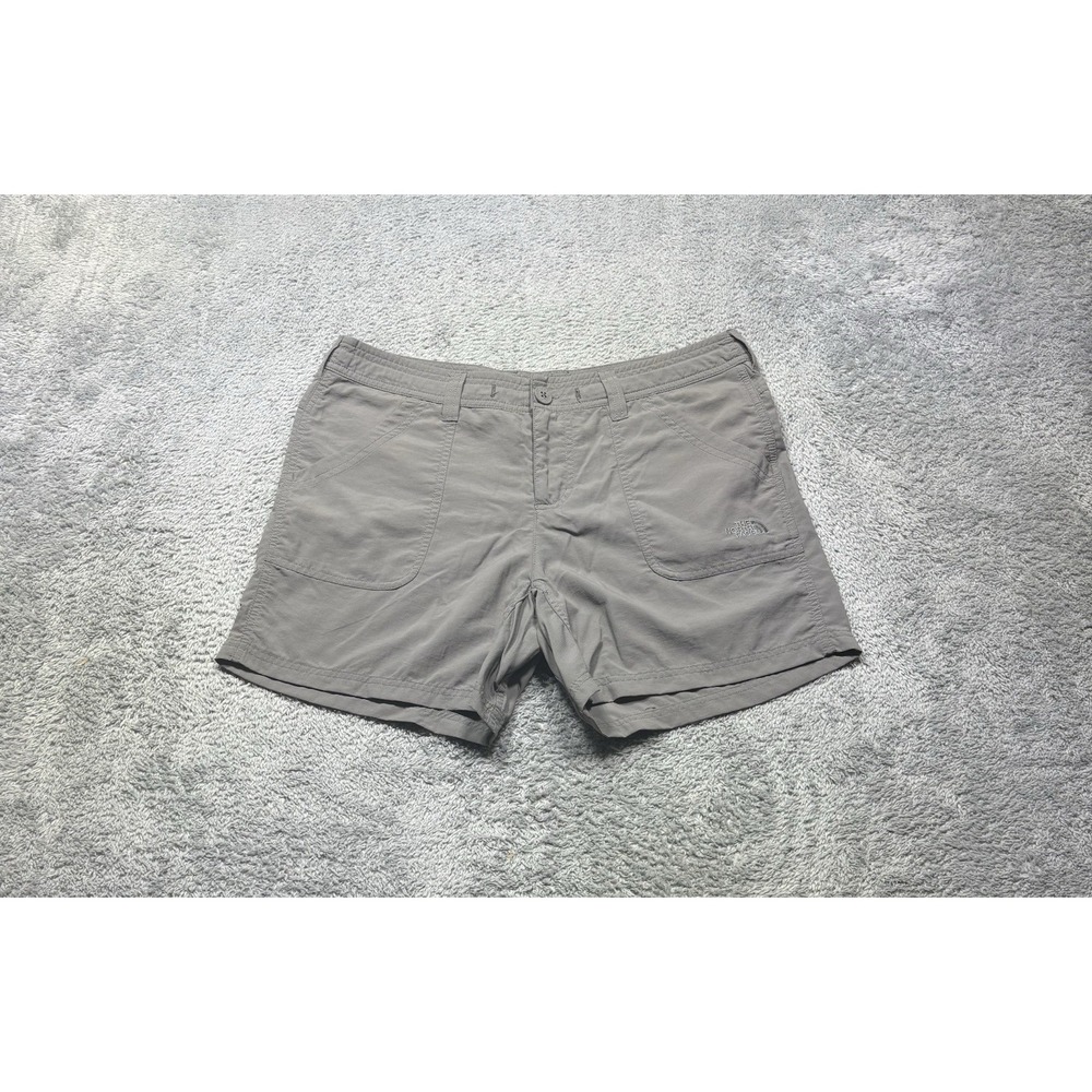 The North Face Hiking Shorts Womens 10 Gray Ripstop Lightweight Nylon Outdoor 5"